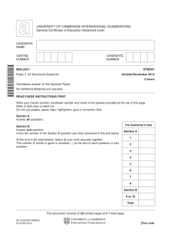 UNIVERSITY OF CAMBRIDGE INTERNATIONAL