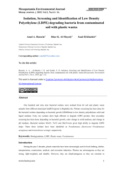 (LDPE) degrading bacteria from contaminated soil with plastic wastes