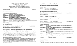 Moment of Reflection - Sibley Christian Reformed Church