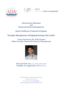 Joint Certificate Corporate Program Strategic