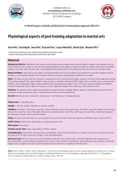 Physiological aspects of post-training adaptation in martial arts