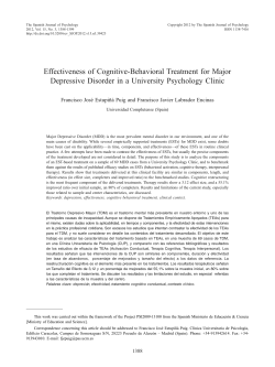 Effectiveness of Cognitive-Behavioral Treatment for Major