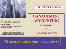 categories of quality costs