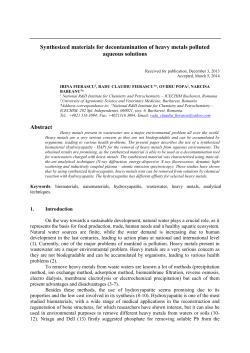Synthesized materials for decontamination of heavy metals polluted