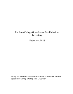 Greenhouse Gas Emissions Inventory