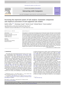 Increasing the expressive power of task analysis - Sophia