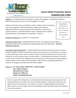Nomination Form - NC Source Water Collaborative