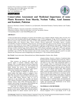 Conservation status and medicinal uses of some important plants of