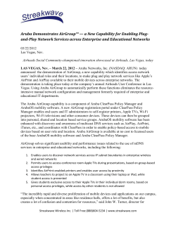 Aruba Demonstrates AirGroup&trade; &mdash; a New Capability
