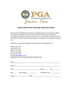 SCPGA JUNIOR TOUR TRAVELING TEAM APPLICATION