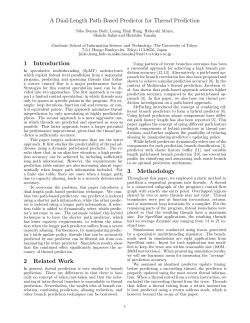 A Dual-Length Path-Based Predictor for Thread Prediction 1
