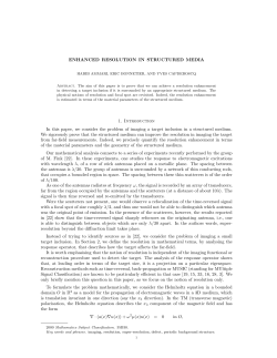 Enhanced resolution in structured media.