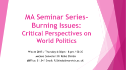 MA Seminar Series-Burning Issues: World Politics Today