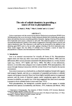 The role of colloid chemistry in providing a source
