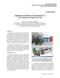 Application of Design of Experiment to a Gas Turbine Cascade Test