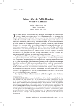 Primary Care in Public Housing: Voices of Clinicians