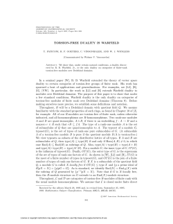 TORSION-FREE DUALITY IS WARFIELD In a seminal paper [W], RB