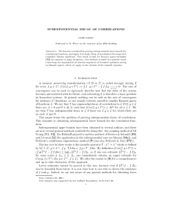Subexponential decay of correlations.