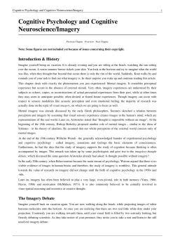 Cognitive Psychology and Cognitive Neuroscience/Imagery