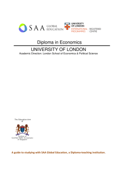 Diploma in Economics UNIVERSITY OF LONDON - SAA-GE