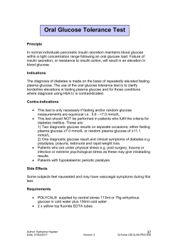 Oral Glucose Tolerance Test