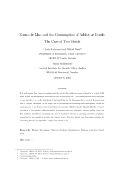 Economic Man and the Consumption of Addictive Goods: The Case