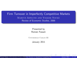 Firm Turnover in Imperfectly Competitive Markets
