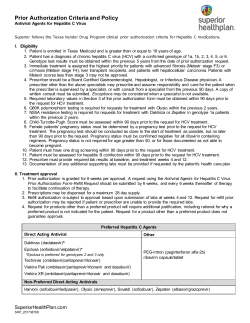 Antiviral Agents for Hepatitis C Virus Criteria