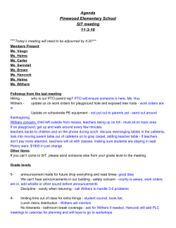 Agenda Pinewood Elementary School SIT meeting 11-3-16