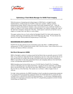 Optimizing a Flash Media Manager for NAND Flash Imaging