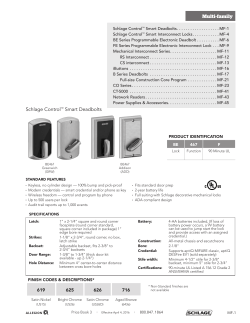 Multi-family Schlage Control&trade; Smart Deadbolts