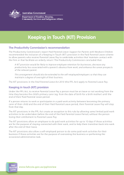 Keeping in Touch (KIT) Provision