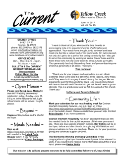 Open House ~ ~ Beyond ~ ~ Meals Needed