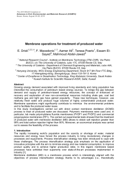 Membrane operations for treatment of produced water E. Drioli , F