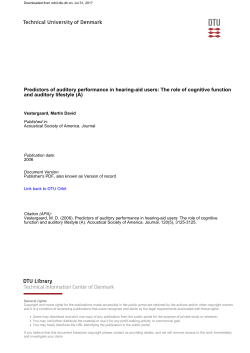 Predictors of auditory performance in hearing
