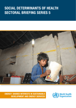 social determinants of health sectoral briefing series 5