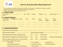 Adverse Drug Reactions Reporting Form