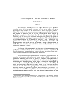 Coase`s Penguin, or, Linux and the Nature of the Firm