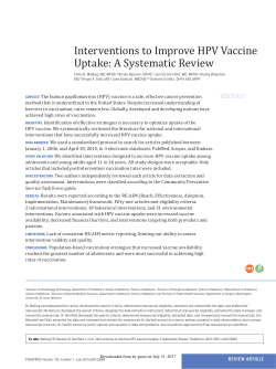 Interventions to Improve HPV Vaccine Uptake: A