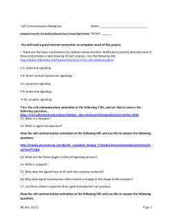 Cell Communication Webquest