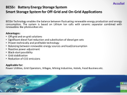 BESS&reg; Battery Energy Storage System Smart Storage