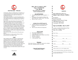 2017 Kilgour Soccer Camp Registration