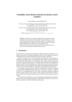 Probability&ndash;based distance function for distance&ndash;based