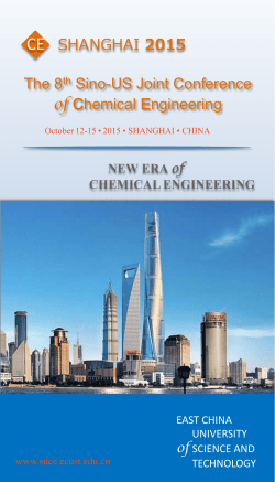 The 8th Sino-US Joint Conference of Chemical Engineering