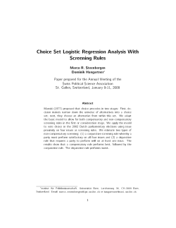 Choice Set Logistic Regression Analysis With Screening Rules