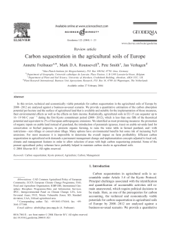 Carbon sequestration in the agricultural soils of Europe