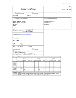 CV: O. Lyasse Curriculum Vitae Date January 30, 2006 Family
