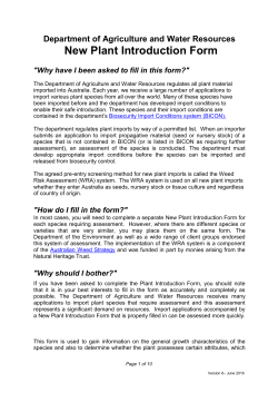 AQIS Plant Introduction Forms - Department of Agriculture and Water