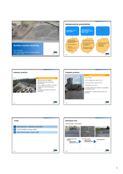 Insert the title of your presentation here Surface course recycling 1 2 3