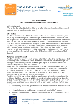 CU EYFS policy - Cleveland Unit